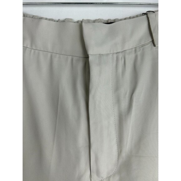 Zara Women's  Wide Leg Cropped Pants Medium Cream High Waist Casual Trousers NWT - Picture 8 of 16